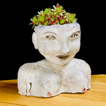 Frauentorso als Pflanzenkübel - Skulpturen KreaFreiKunst by TLN