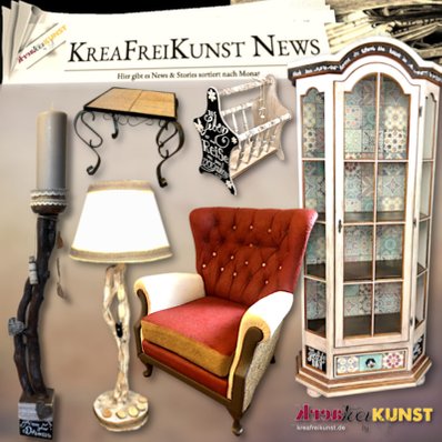 Vitrinenschrank vintage Style KreaFreiKunst News Stories