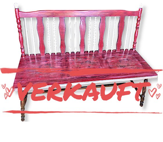 Gartenbank Shabby Rot Kaufen - Unikate Möbel KreaFreiKunst