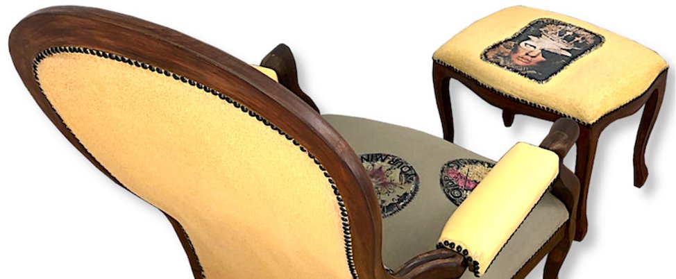 Retro Sessel umgestylt und aufgepeppt - Sessel Design - Möbel Upcycling Vorher-Nachher - KreaFreiKunst