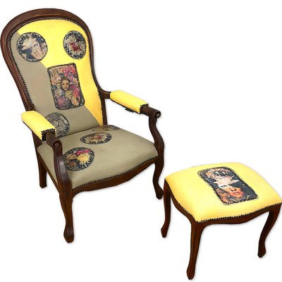 Retro Sessel Design - Sessel aufgepeppt - Kunstvolle Möbelaufarbeitung KreaFreiKunst